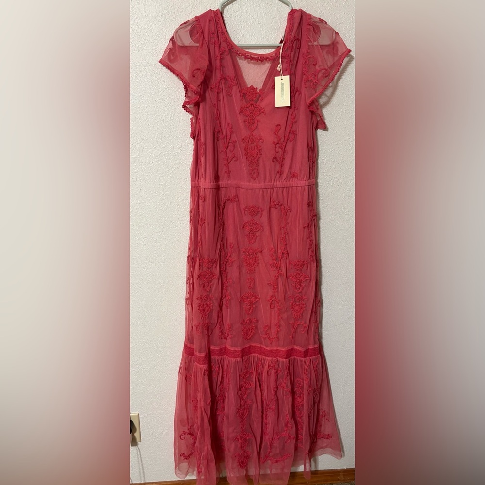Sundance Coral Women’s Dress with Embroidery
